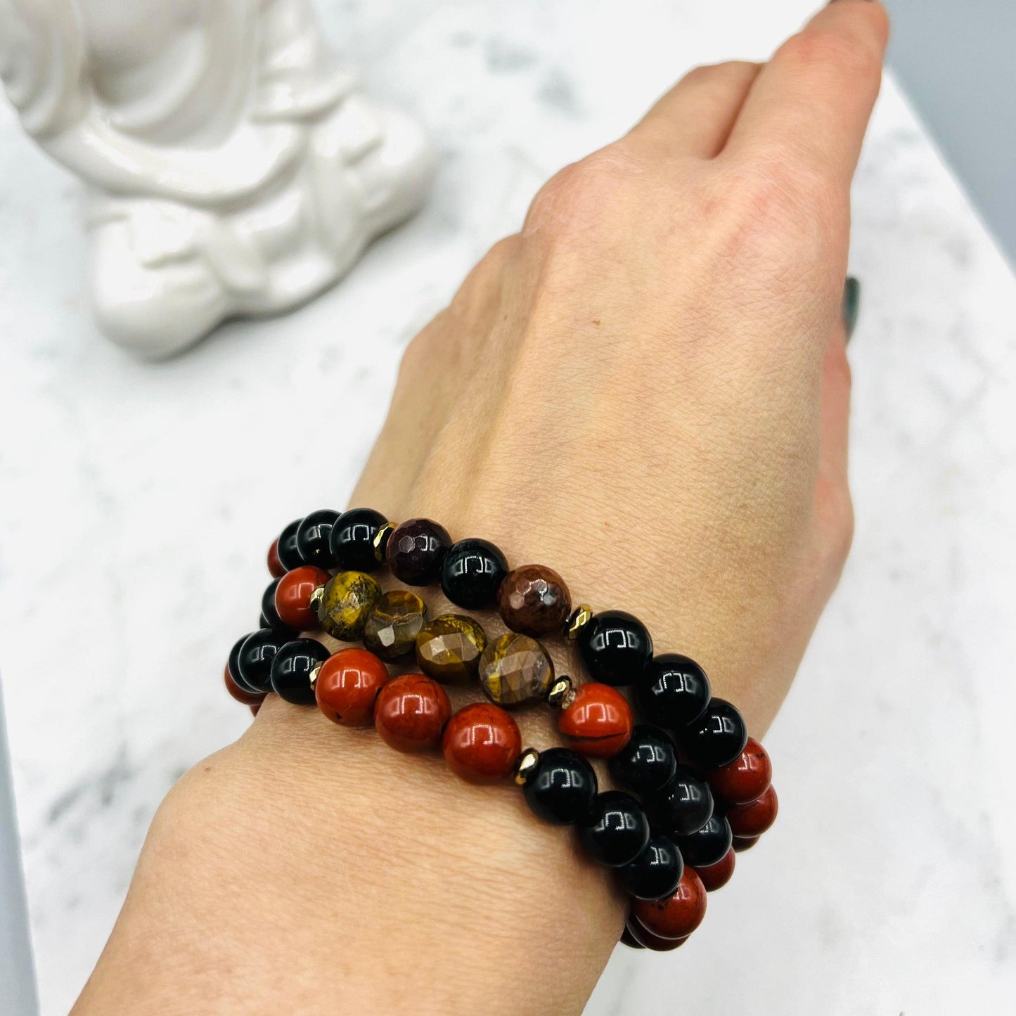 Protection & Motivation Mala Bracelet Set - Mala Mia NYC