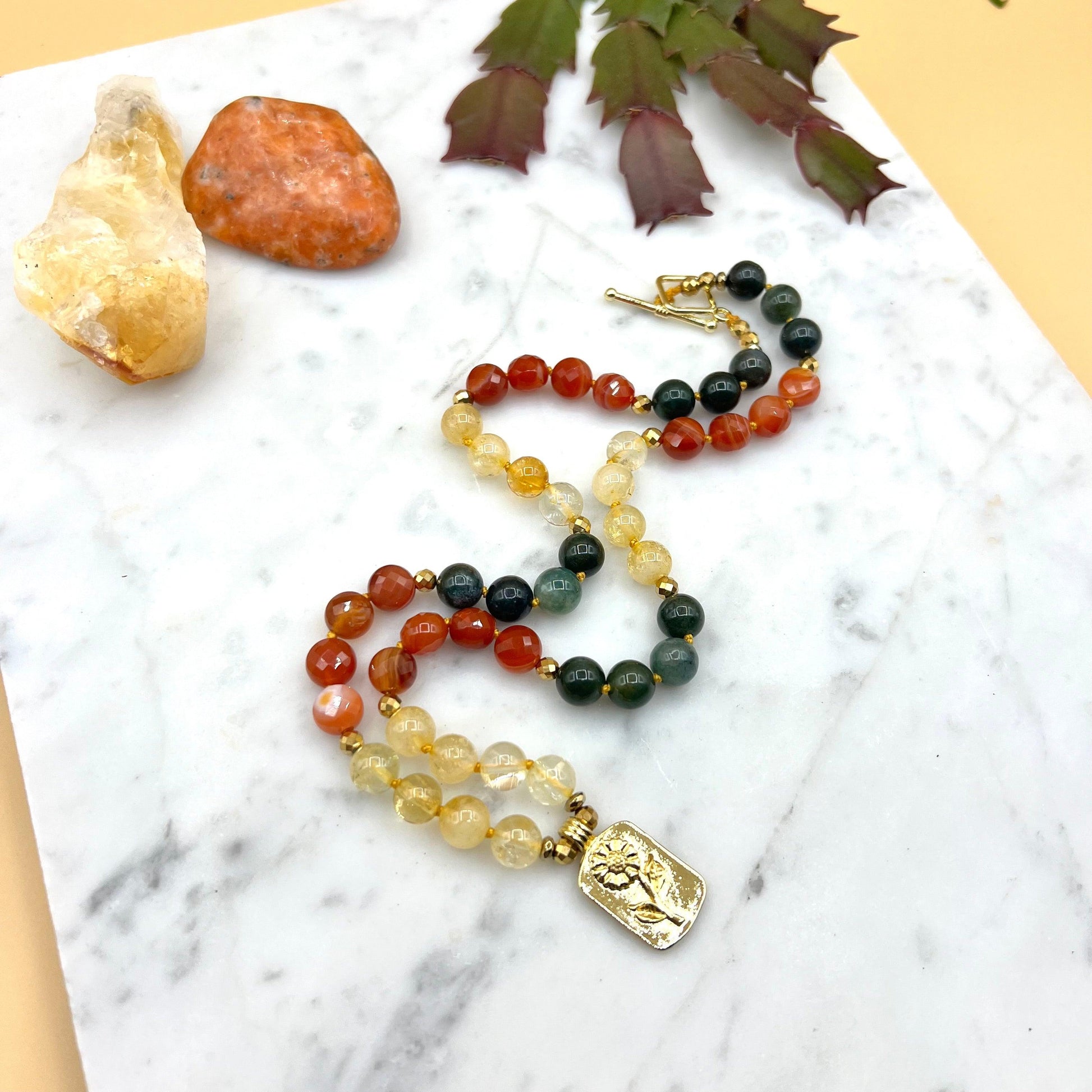 Vitality & Motivation Short Mala Necklace - Mala Mia NYC