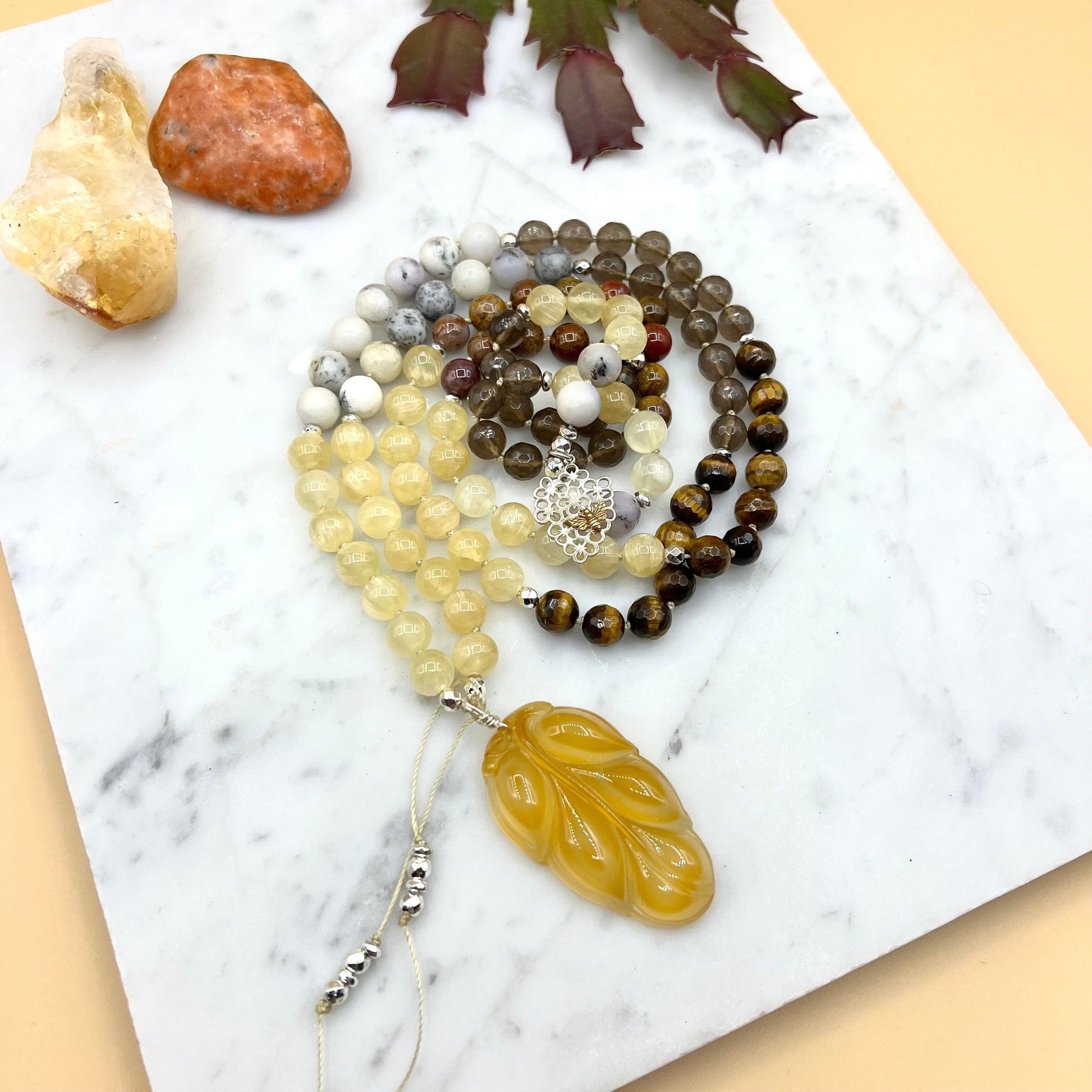 Honey Love 108 Beads Mala Necklace - Mala Mia NYC