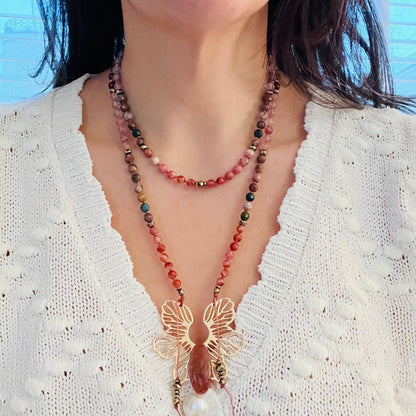 Sunlit Orchid 108 Beads Mala Necklace - Mala Mia NYC