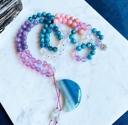 Moon Blessings 108 Beads Mala Necklace - Mala Mia NYC