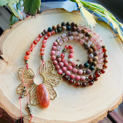 Sunlit Orchid 108 Beads Mala Necklace - Mala Mia NYC